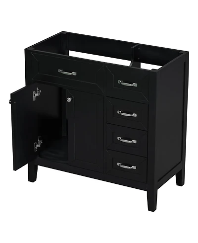 Casainc 36" Bathroom Vanity, Cabinet Base Only, with Drawers, Solid Frame and Mdf Board