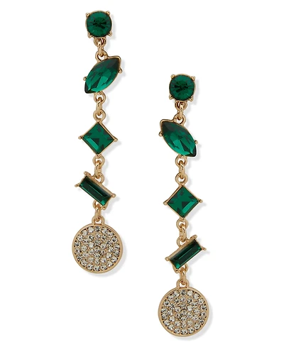 Karl Lagerfeld Paris Green Stone Linear Earrings