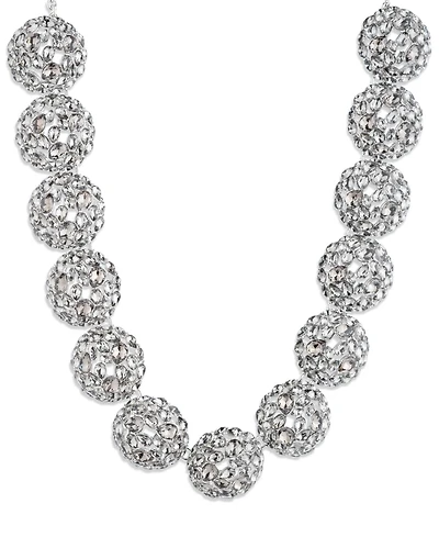 Givenchy Glass Stone Silver-Tone Drama Cluster Collar Necklace