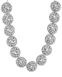 Givenchy Glass Stone Silver-Tone Drama Cluster Collar Necklace