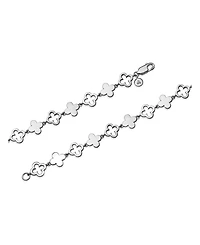 Devata Clover Chain Bracelet Rhodium Plated Sterling Silver,