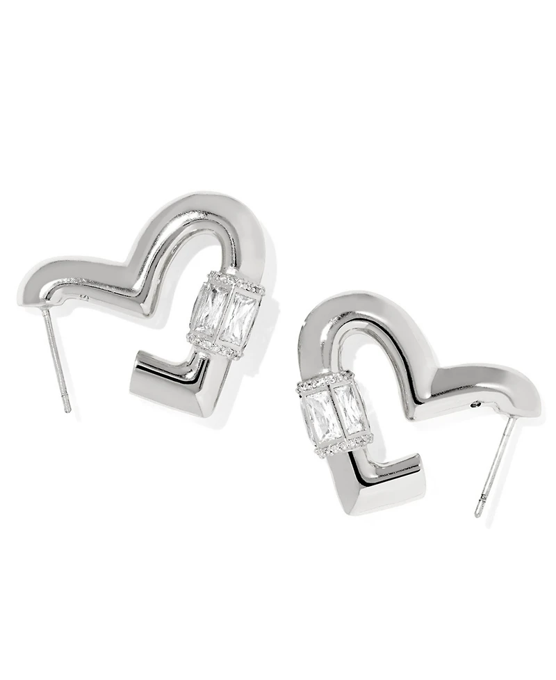 Kendra Scott Cubic Zirconia 14K Gold Plated Over Brass Emery Heart Hoop Earrings