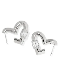 Kendra Scott Cubic Zirconia 14K Gold Plated Over Brass Emery Heart Hoop Earrings
