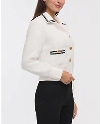 Ellen Tracy Women's Boucle Jacket with Tweed Trim