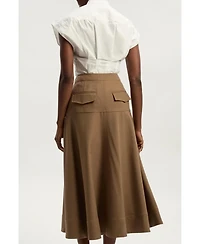 Karen Millen Women's Viscose Blend Tailored Full Skirt