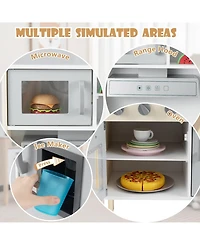 Sugift Wooden Pretend Play Kitchen Set for Toddlers