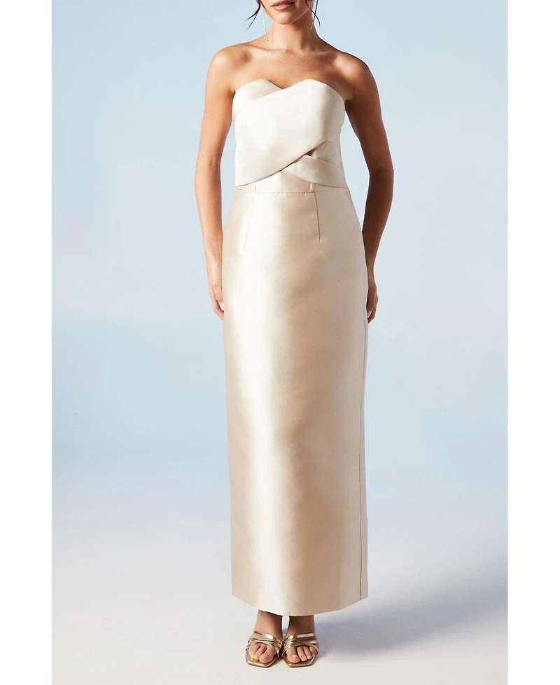 Coast Women's Bandeau Twill Bow Back Bridesmaids Dress