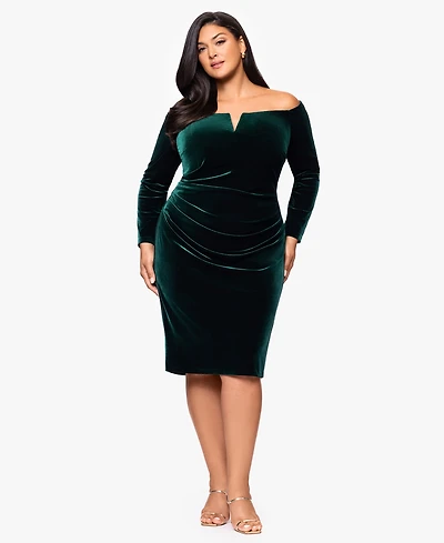 Xscape Plus Off-Shoulder Short Dress