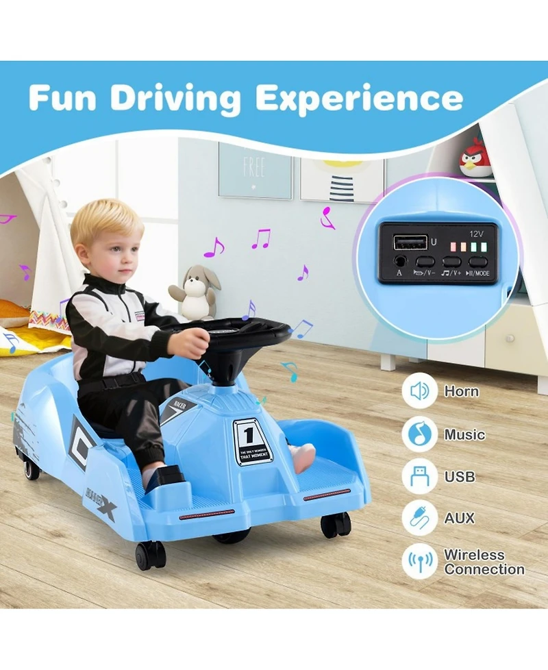 12V Electric Cleaning Go Kart with Detachable Mop and Remote Control
