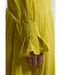 Karen Millen Women's Pleated Neck Tie Detail Woven Maxi Dress