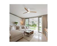 52-inch Modern White 3-Blade Flush Mount Fans Supports Remote Control 6-Speed Arbitrary Adjustment and Timing Function