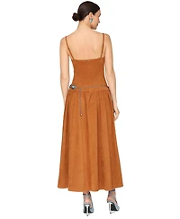Avec Les Filles Women's Drop Waist Sweetheart Neck Maxi Dress