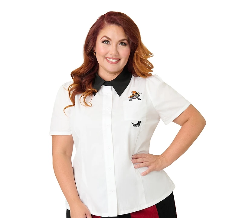 Unique Vintage Women's Plus 1940s Collared Blouse