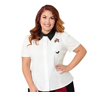 Unique Vintage Women's Plus 1940s Collared Blouse