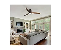 52-inch Modern 3-Blade Flush Mount Fans Supports Remote Control 6-Speed Arbitrary Adjustment and Timing Function