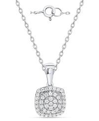 Macy's White Diamond Pendant Necklace (1/4 ct. t.w.) in Sterling Silver