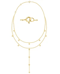 Macy's White Diamond Necklace (1/4 ct. t.w.) in 14K Gold Plating with Sterling Silver