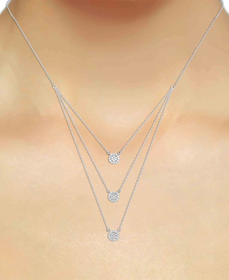 Macy's White Diamond Necklace (1/2 ct. t.w.) in Sterling Silver