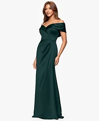 Xscape Petite Long Off-The-Shoulder A-Line Dress