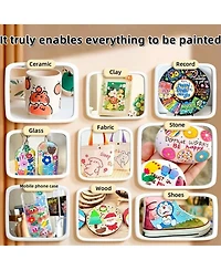 Htutwoo 60 Colors Acrylic Paint Pens, Water-Based Ink Markers, for Canvas, Rock Painting, Wood, Glass, Metal, Ceramic, Stone