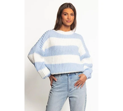 Petal and Pup Courtney Thick Stripe Knit Sweater - Blue Cream