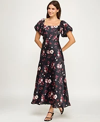 Row A Women's Short Bubble Sleeves Dress