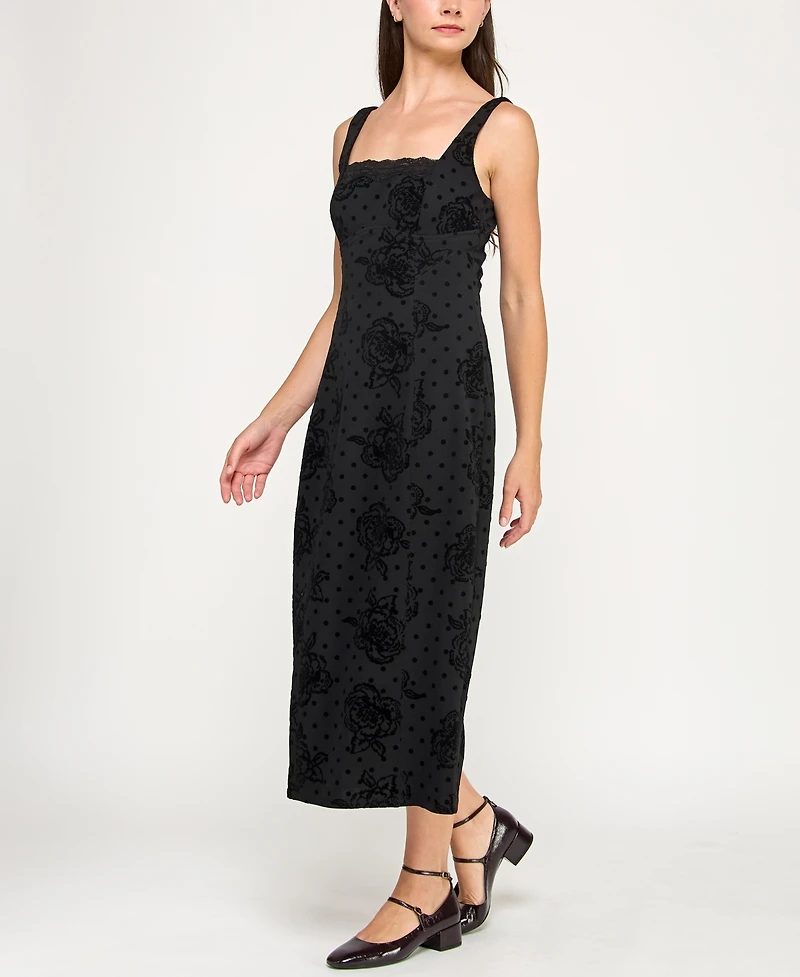 Row A Women's Sleeveless Flocked Dress