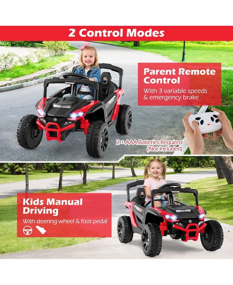 12V Kids Ride On Car Utv Electric Vehicle with Led Lights Music and Horn