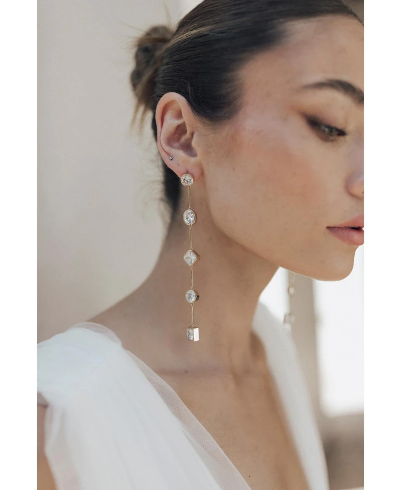 Carmela Bezel Crystal Drop Earrings