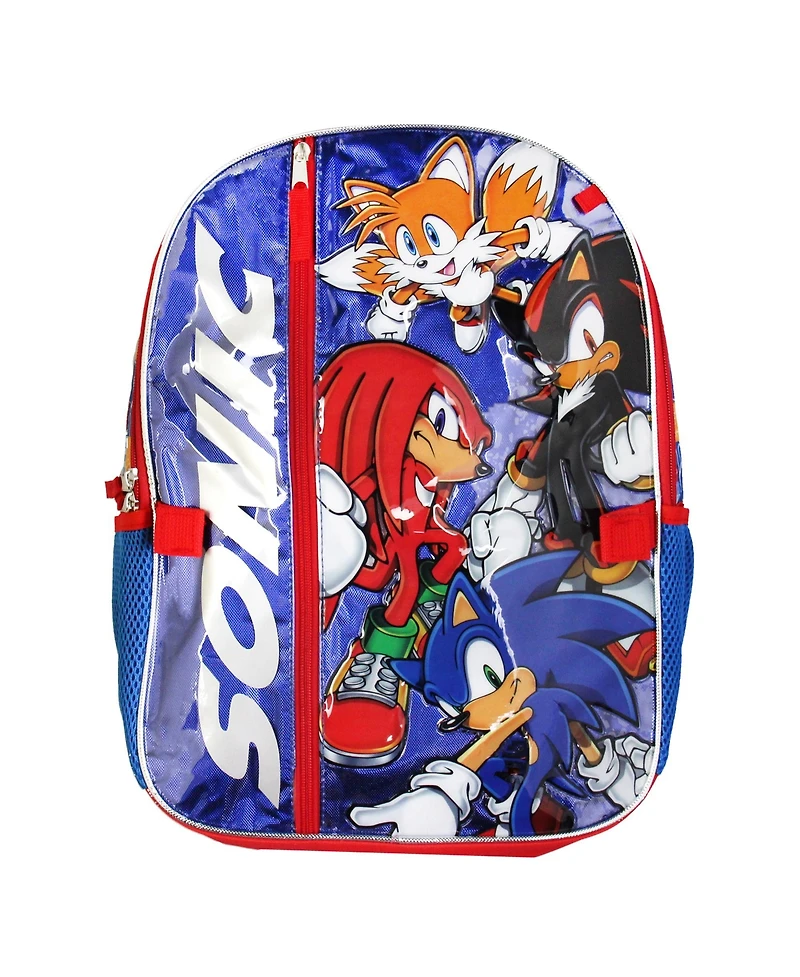 Sonic The Hedgehog Backpack 16" Fast Molded Lunch Box Cinch Bag 5PC Set