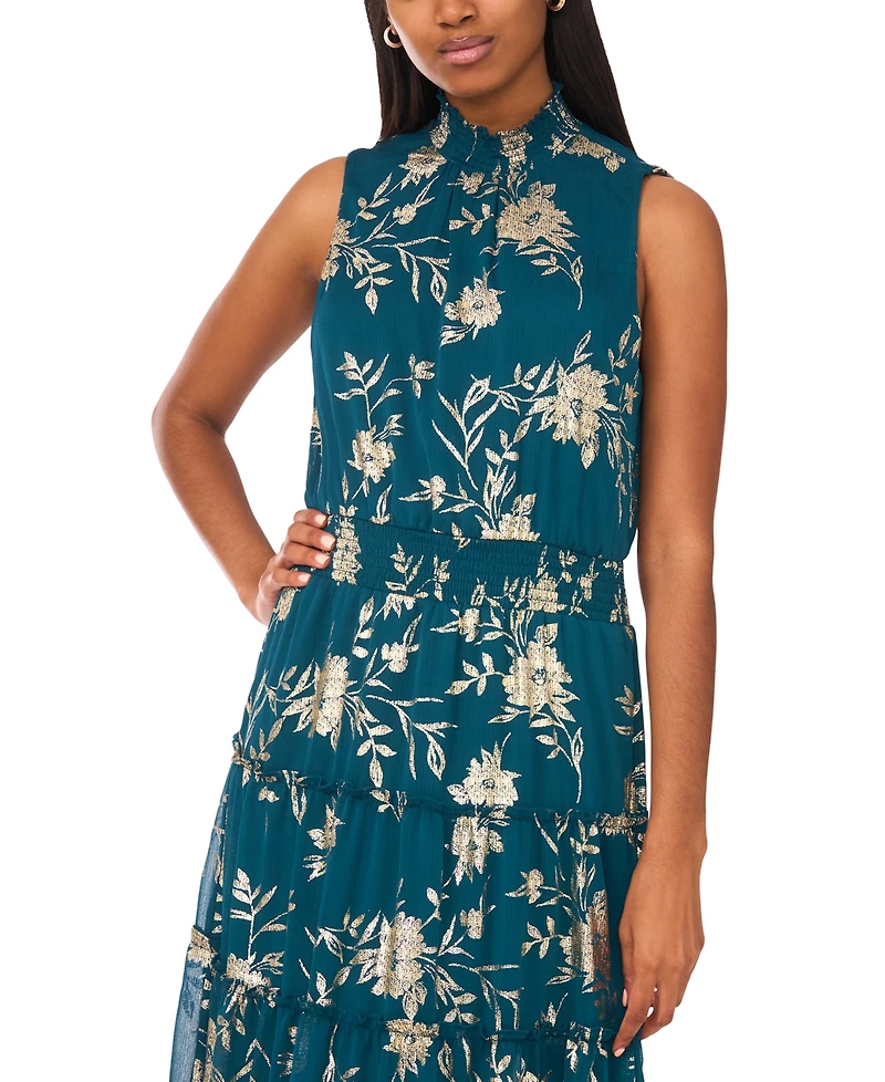 Msk Women's Smocked Waist Sleeveless Maxi Dress