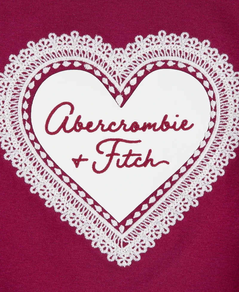 abercrombie kids Girls Metallic Hearts Ruched Long-Sleeve Top