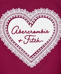 abercrombie kids Girls Metallic Hearts Ruched Long-Sleeve Top