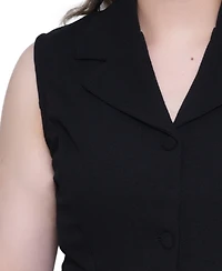 Ny Collection Women's V Neck Sleeveless Scuba Vest
