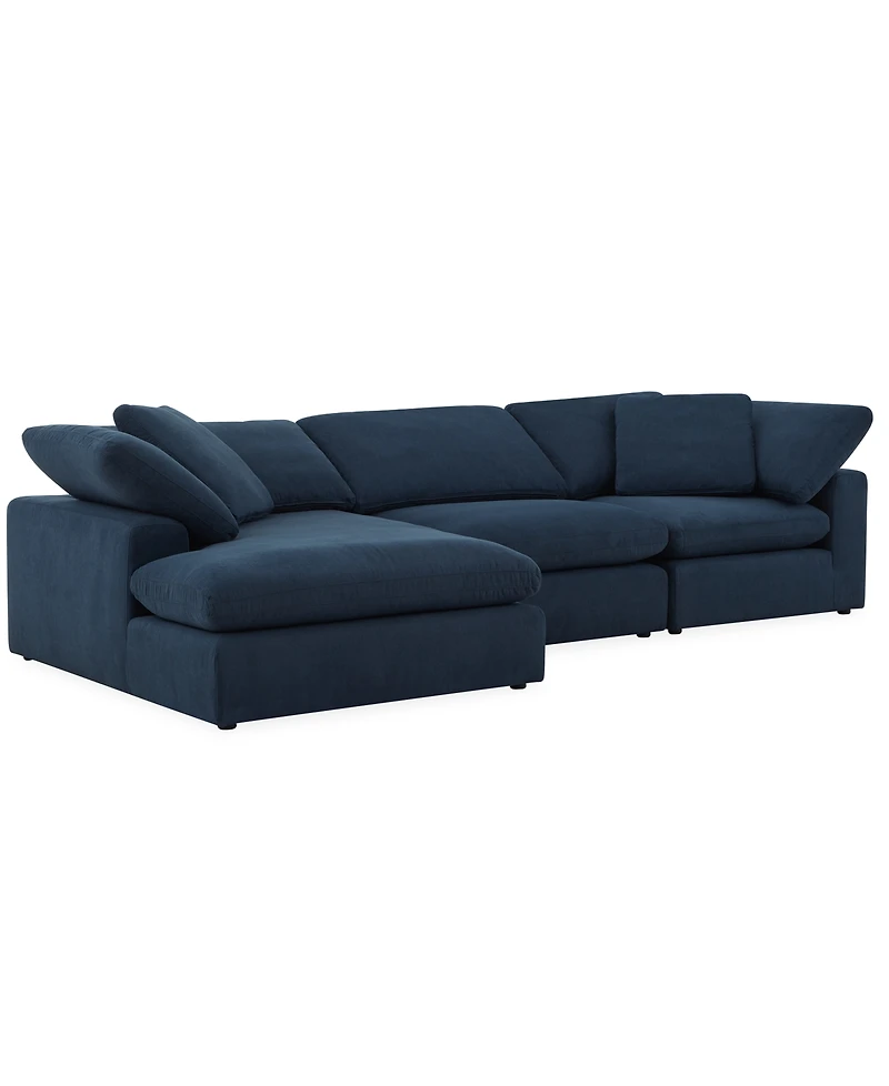 Furniture Fog 3-Pc. Fabric Chaise Sectional Sofa Set