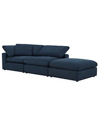 Furniture Fog 3-Pc. Fabric L-Sectional Ottoman End Sofa Set