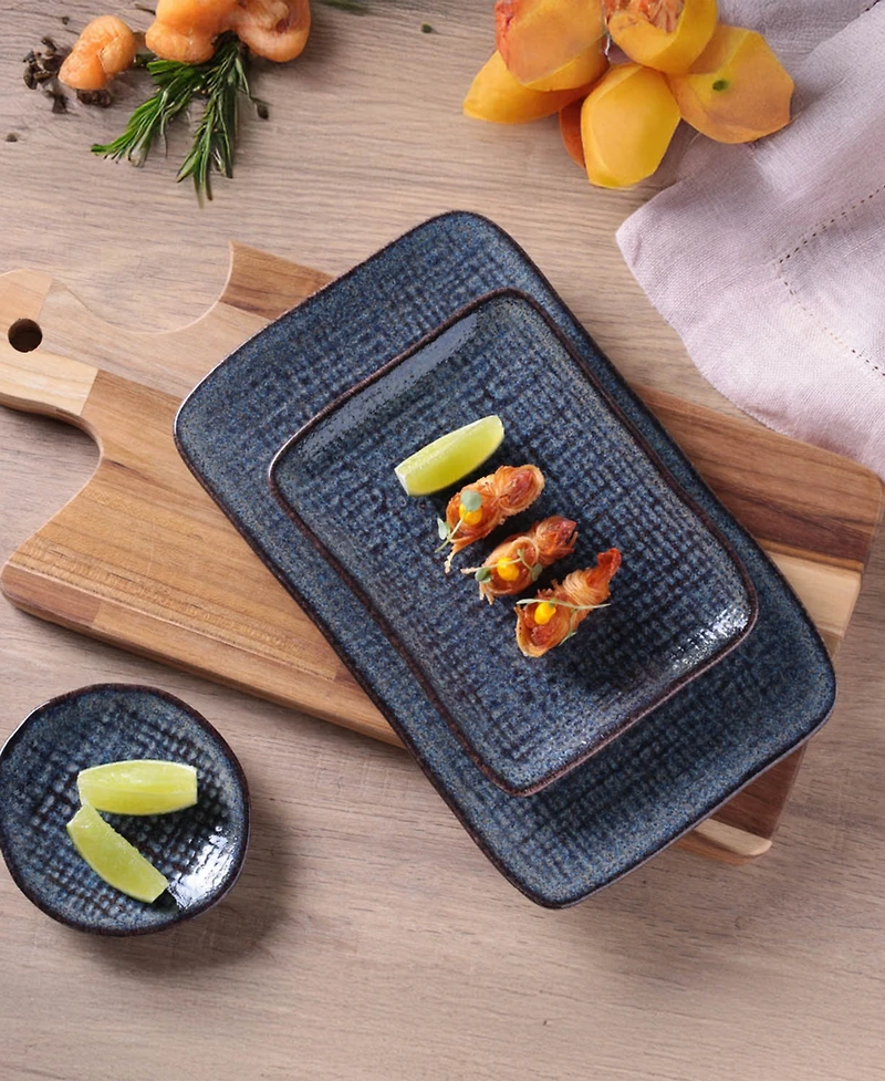 Porto Brasil 7" Stoneware Rectangular Juta Platters, Set of 4