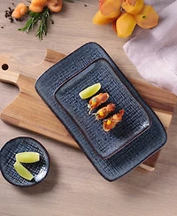 Porto Brasil 7" Stoneware Rectangular Juta Platters, Set of 4