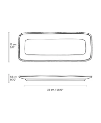 Porto Brasil 12.99" Stoneware Medium Rectangular Platters, Set of 4