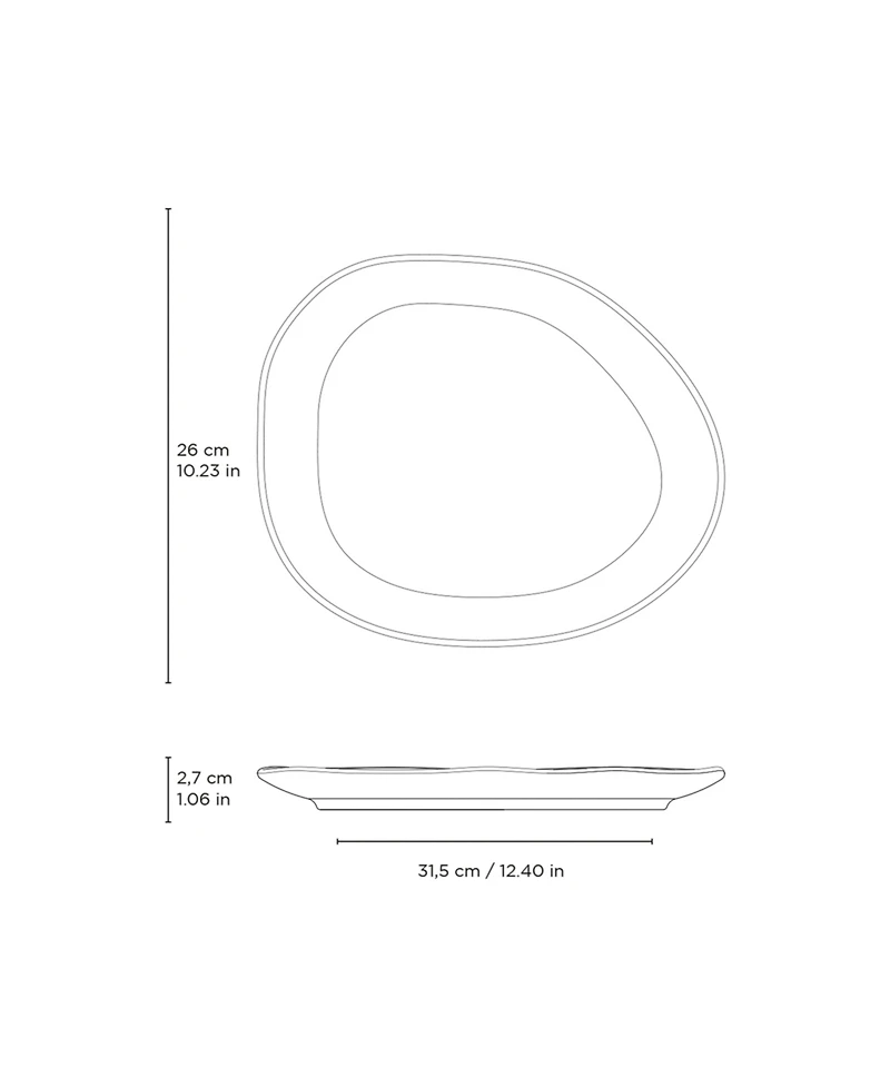 Porto Brasil Stoneware Oval Dinner Plates, Set of 6