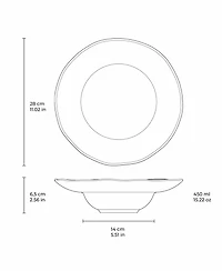 Porto Brasil 11.02" Stoneware Deep Rim Plates, Set of 4