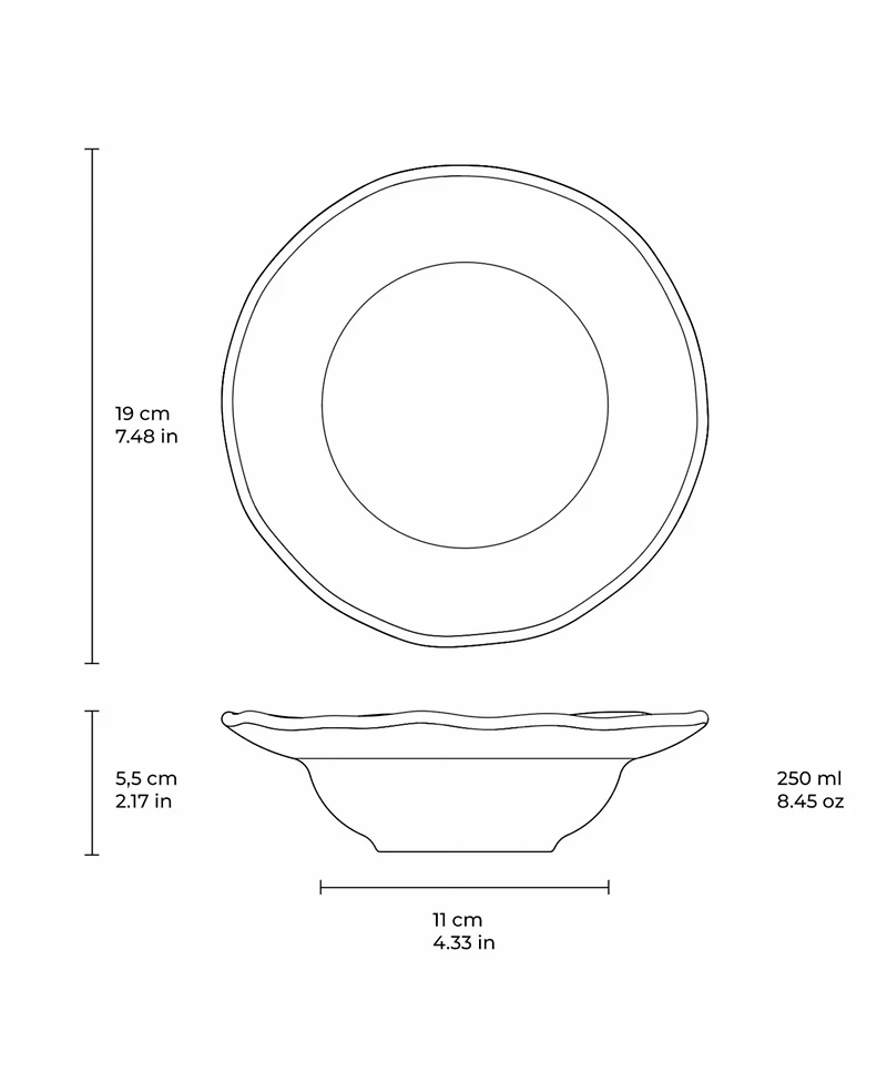 Porto Brasil Stoneware Deep Rim Dessert Plates, Set of 4