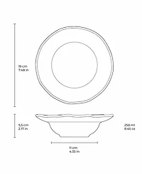 Porto Brasil Stoneware Deep Rim Dessert Plates, Set of 4