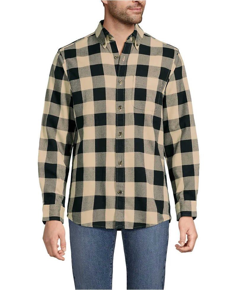 Lands' End Men's Long Sleeve Flagship Flannel Shirt