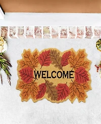 Vcny Home Welcome Leaf Outdoor Coir Doormat, 18" x 30"