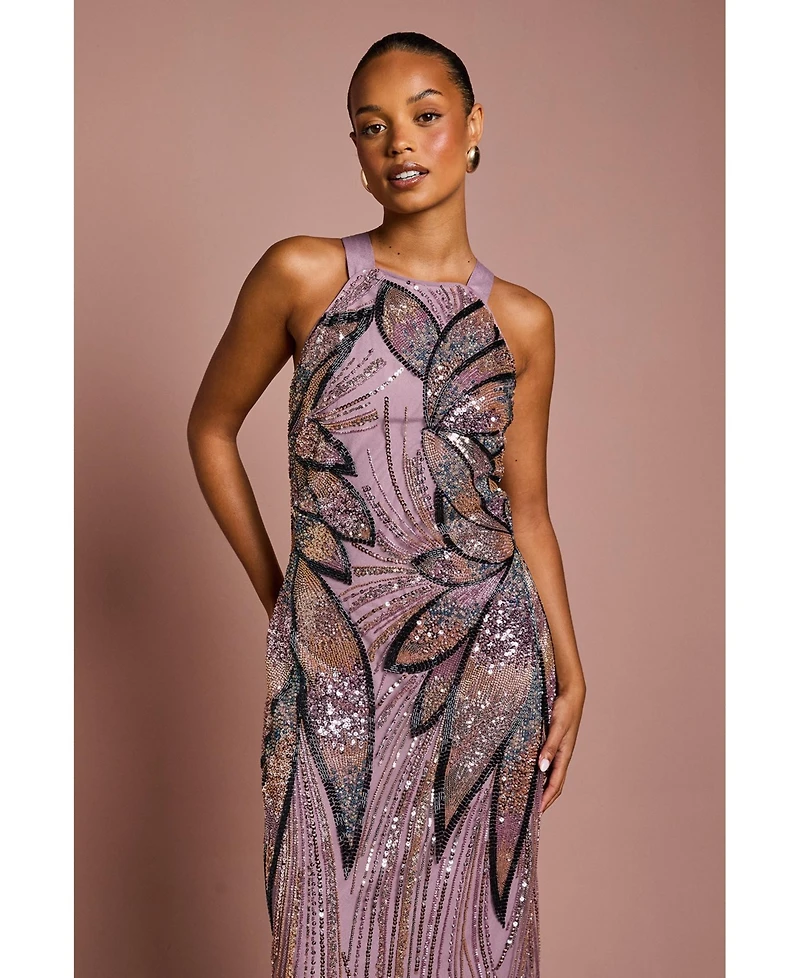 Coast Petite Beaded Column Midi Dress