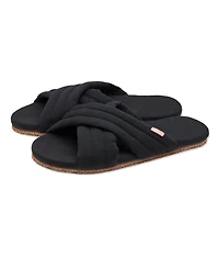 Feelgoodz Women's Slipper Artisan Quilted Cross Strap Indoor / Outdoor House Shoes