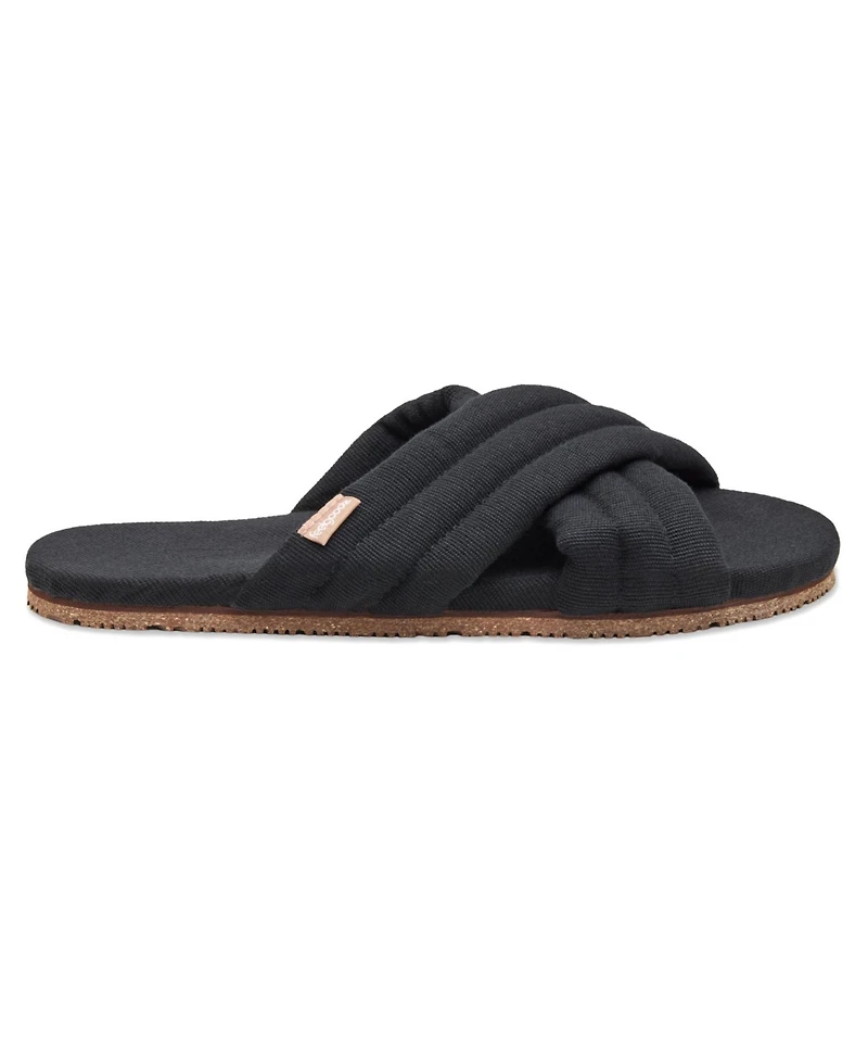 Feelgoodz Women's Slipper Artisan Quilted Cross Strap Indoor / Outdoor House Shoes