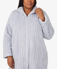Ellen Tracy Plus Textured Long Sleeve Robe