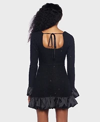 Alex & Sophia Women's Sequin Long Sleeve Dress